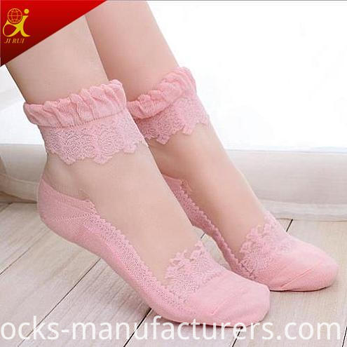 Women Summer Wear Transparent Lace Socks